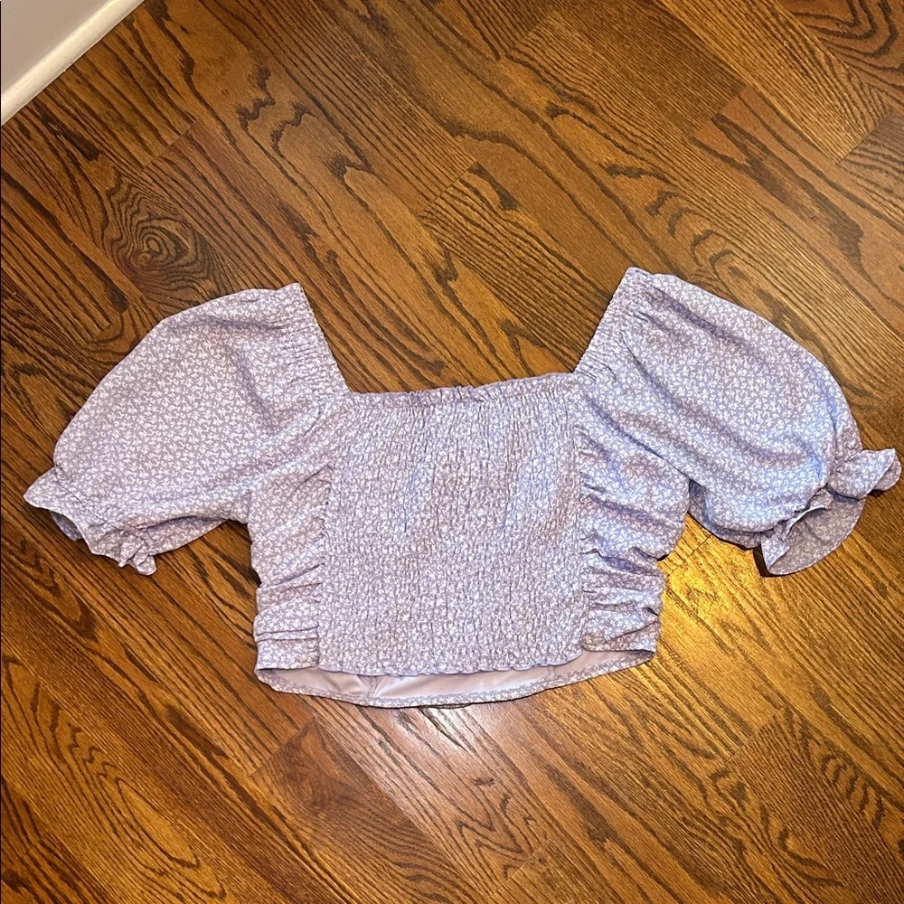 Altar'd State Lavender Floral Blouse - Picture 4 of 5